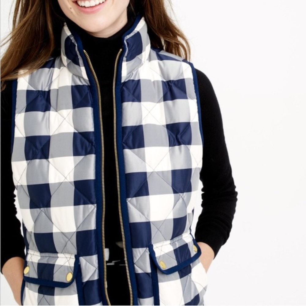 J. Crew Blue Plaid Excursion Vest